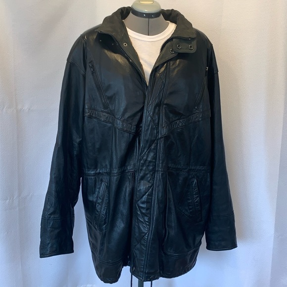 Vintage Wilson Leathers genuine 100% leather jacket Size XL - Picture 2 of 10